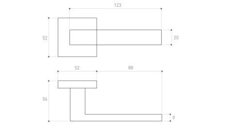 KLAMKA ERGO CZARNA KWADRATOWY SZYLD NA KLUCZ ITALIAN LINE UN