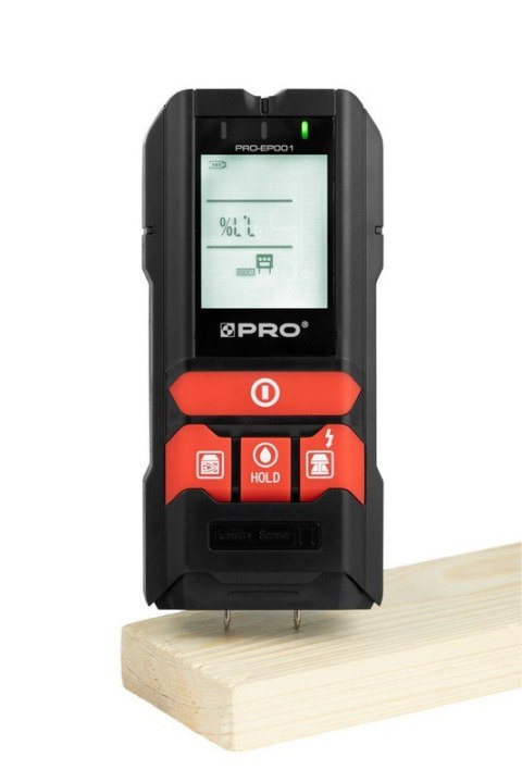 DETEKTOR ŚCIENNY 4W1 Z WILGOTNOŚCIOMIERZEM PRO