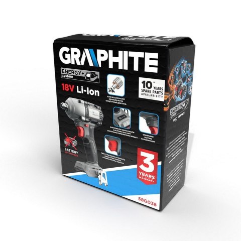 KLUCZ UDAROWY BEZSZCZOTKOWY ENERGY 18V LI-LON BEZ AKUM 450NM GRAPHITE