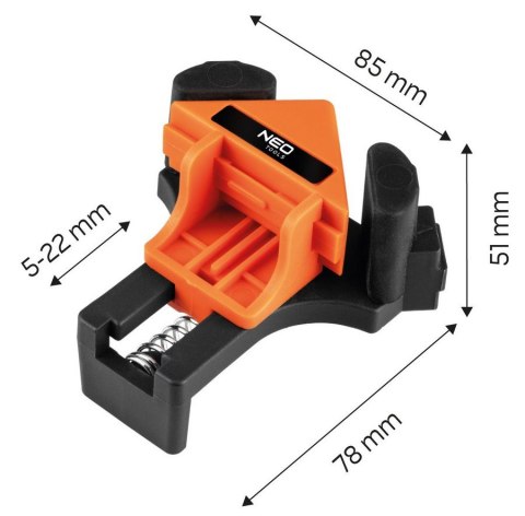 KOMPLET ŚCISKÓW NAROŻNYCH KĄTOWYCH, 4 CZ. NEO