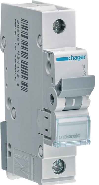 WYŁĄCZNIK NADPRĄDOWY 6KA 1-POLOWY B 25A HAGER