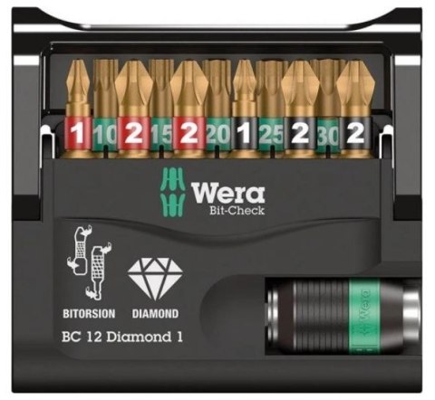 ZESTAW BITÓW BIT-CHECK 12 DIAMOND 1, 12 CZ. WERA