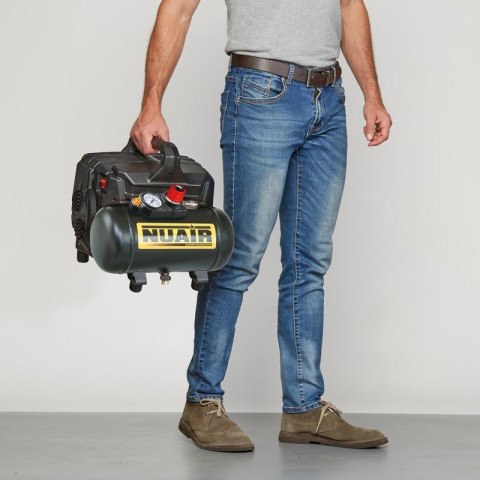 KOMPRESOR BEZOLEJOWY 6L 8 BAR WYCISZONY 59DB 1KM NUAIR