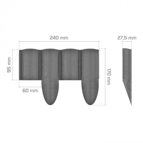 PALISADA OGRODOWA ECO 2,4M GRAFITOWA CELL-FAST