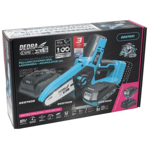 PILARKA ŁAŃCUCHOWA AKUMULATOROWA 10CM 1*2.0AH SAS+ALL DEDRA