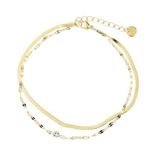 Bransoletka stal chirurgiczna platerowana złotem BST1054