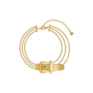 Bransoletka stal chirurgiczna platerowana złotem pasek BST1027