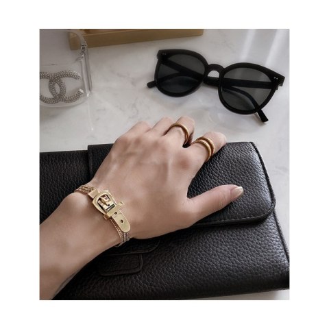 Bransoletka stal chirurgiczna platerowana złotem pasek BST1027