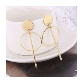 KOLCZYKI ZŁOTE WISZĄCE OKRĘGI PRZY UCHU K1499