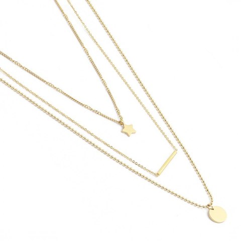 Naszyjnik stal chirurgiczna platerowany złotem NST1296