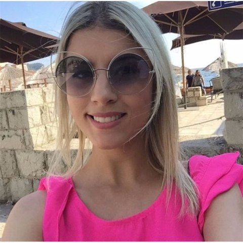 OKULARY LUSTRZANE KOCIE OCZY - RÓŻOWE OK86WZ3