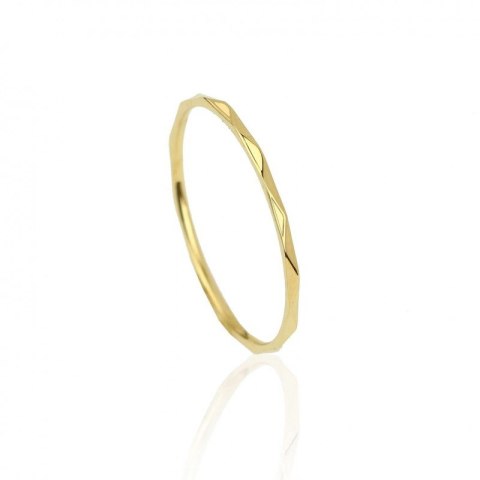 Pierścionek stal chirurgiczna platerowana złotem PST581, Rozmiar pierścionków: US6 EU11