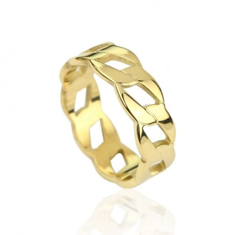 Pierścionek stal chirurgiczna platerowana złotem PST582, Rozmiar pierścionków: US6 EU11