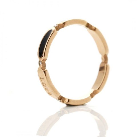 Pierścionek stal chirurgiczna platerowana złotem PST635, Rozmiar pierścionków: US9 EU20