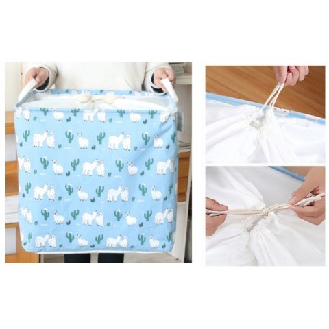 Pojemnik na zabawki kosz, worek na pranie ze ściągaczem 48x38x48 cm OR52WZ1