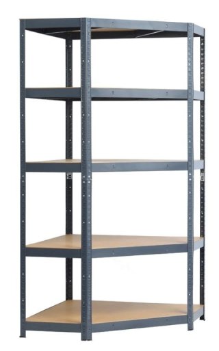 REGAŁ METALOWY NAROŻNY 180*90*90*40, OCYNK UN