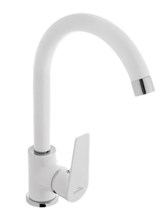 BATERIA ZLEW. STOJĄCA Z WYL. L DOKOS BIAŁA / CHROM INVENA