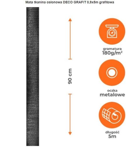 MATA OSŁONOWA DECO BASIC GRAFIT 90CM ROLKA 5MB UN