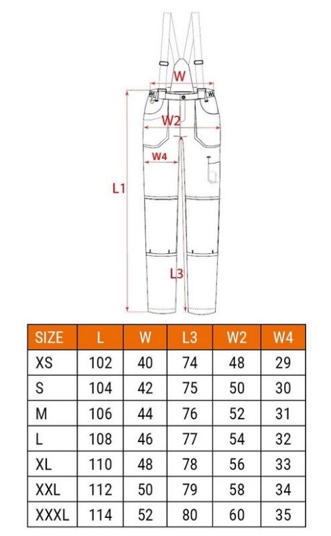 SPODNIE ROBOCZE NA SZELKACH 6W1, ROZMIAR XXXL NEO
