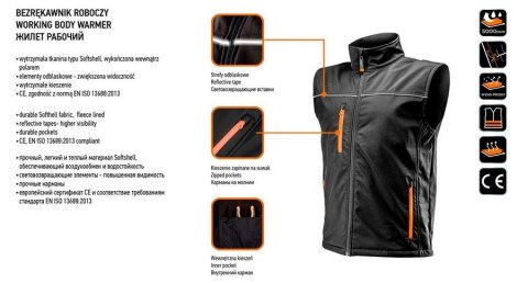 BEZRĘKAWNIK ROBOCZY SOFTSHELL ROZMIAR M NEO