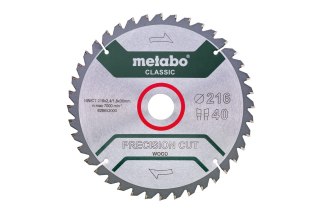 PIŁA TARCZOWA PRECISION CUT WOOD 216*30MM 40WZ METABO