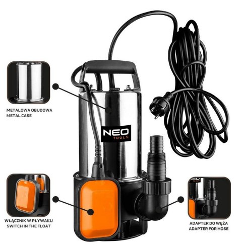 POMPA ZANURZENIOWA DO BRUDNEJ WODY 1100W NEO