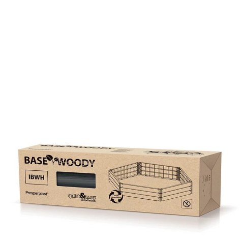 RABATA OGRODOWA BASE WOODY IBWH 1480X1290X250MM - ANTRACYT PROSPERPLAST