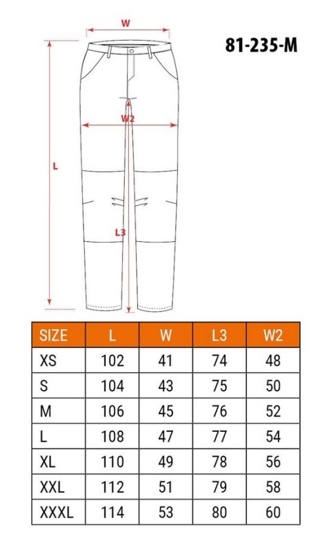 SPODNIE ROBOCZE MOTOSYNTEZA 100% BAWEŁNA RIP STOP ROZM. M NEO