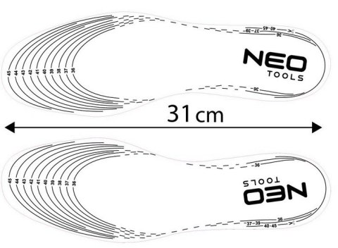 WKŁADKI DO BUTÓW SPORTOWE ŻELOWE DO DOCIĘCIA 41-47 NEO