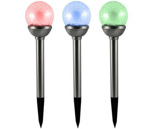 LAMPA SOLARNA LED KULA RGB 8CM SZKLANA SATYNA POLUX