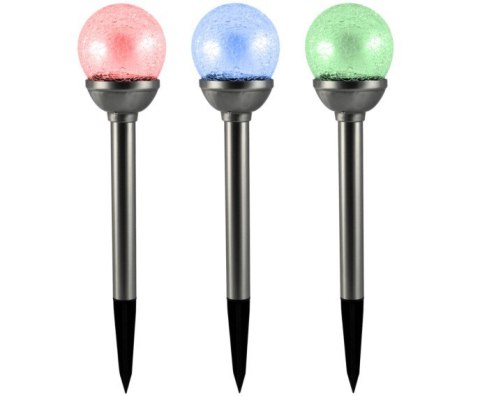 LAMPA SOLARNA LED KULA RGB 8CM SZKLANA SATYNA POLUX