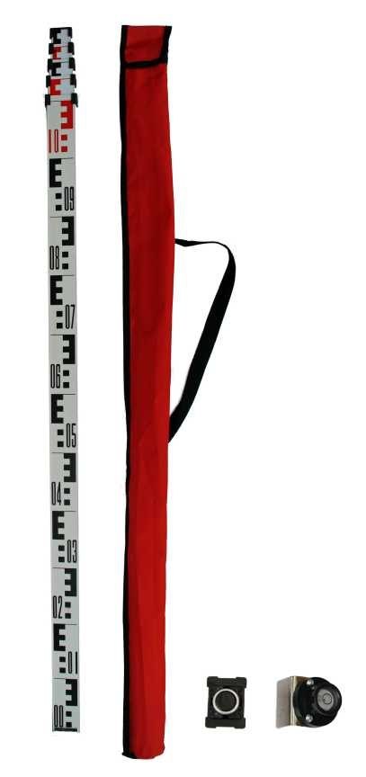 ŁATA TELESKOPOWA NIWELACYJNA 5M +POKROWIEC+LIBELLA+ZATRZASK GEOFENNEL