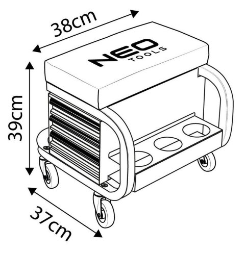 STOŁEK WARSZTATOWY NA KÓŁKACH Z SZUFLADAMI NA NARZĘDZIA NEO