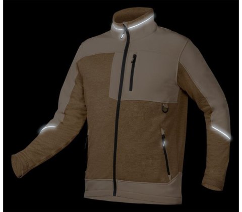 BLUZA SOFTSHELL OUTDOOR, BEŻOWA, ROZMIAR XXL NEO