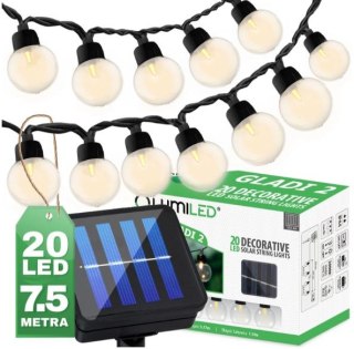GIRLANDA SOLARNA GLADI 2, 30 LED G40 16,7M UN