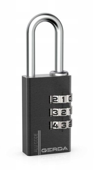 KŁÓDKA PAŁĄKOWA ALUMINIOWA SZYFROWA 3 DYSKI KAS S20 CZARNA GERDA