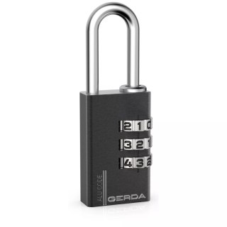 KŁÓDKA PAŁĄKOWA ALUMINIOWA SZYFROWA 3 DYSKI KAS S30 CZARNA GERDA