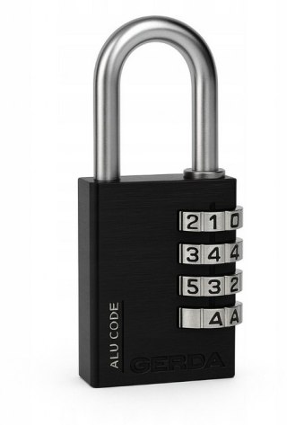 KŁÓDKA PAŁĄKOWA ALUMINIOWA SZYFROWA 4 DYSKI KAS S40 CZARNA GERDA
