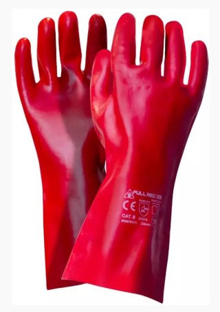 RĘKAWICE PCV DŁUGIE FULL RED 35CM UN