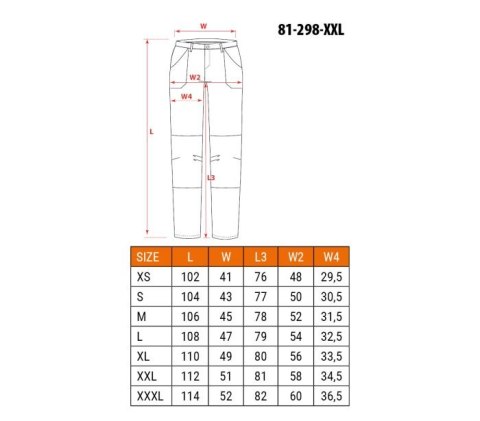 SPODNIE ROBOCZE MIX&MATCH STRETCH BRĄZOWE ROZMIAR L NEO