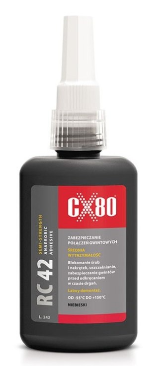 KLEJ RC42 ANAEROBOWY 10ML NIEBIESKI,ŚREDNIOWYTRZY, ZAB.GWINT CX-80