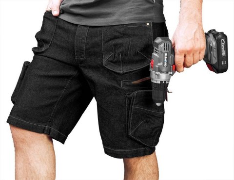 KRÓTKIE SPODENKI ROBOCZE DENIM, CZARNE XL NEO