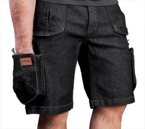 KRÓTKIE SPODENKI ROBOCZE DENIM, CZARNE XL NEO