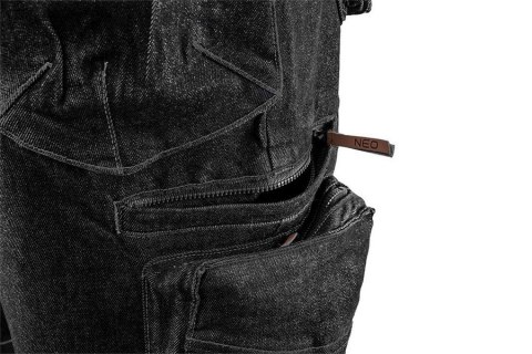 KRÓTKIE SPODENKI ROBOCZE DENIM, CZARNE XL NEO