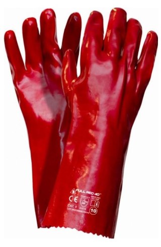 RĘKAWICE PCV DŁUGIE FULL RED 40CM UN