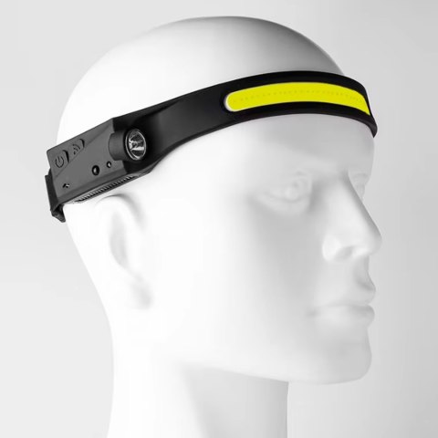 LATARKA CZOŁOWA LED AKU COB+XPE+SENSOR UN