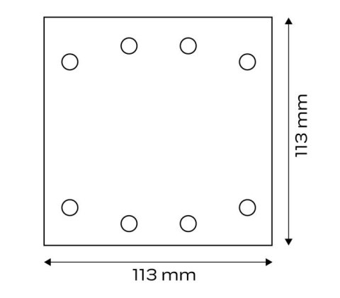 PAPIER ŚCIERNY KWADRAT P80 113*113MM, 8 OTW. 5 SZT. NEO