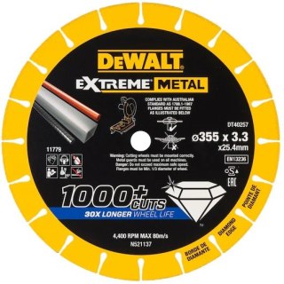 TARCZA DIAMENTOWA EXTREME METAL 355*25,4*3,3MM DEWALT