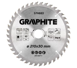 TARCZA DO PILARKI WIDIOWA 210*30MM, 40 ZĘBÓW GRAPHITE