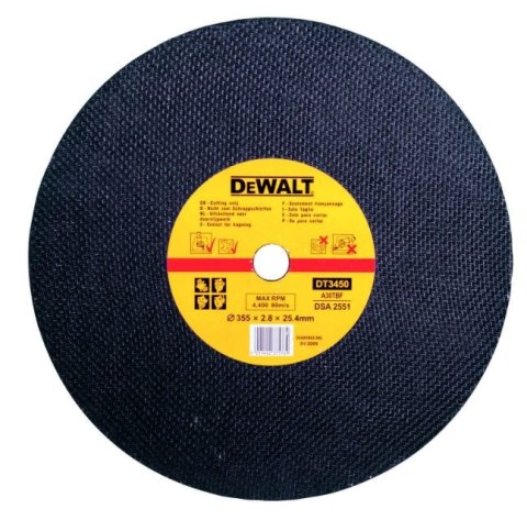 TARCZA PŁASKA DO PRZECINARKI 355*25,4MM DEWALT
